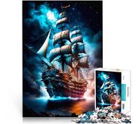 Puzzle da 1000 pezzi per adulti e adolescenti Nave pirata Fatto di carta，per età 14+ Gioco intellettuale È ideale come regalo per tutta la famiglia。misurare：38x52cm/14.96x20.47pollice