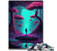 Puzzle da 1000 pezzi per adulti e adolescenti Neon Forest Wanderer per bambini dai 14 anni in su Gioco impossibile Regalo di compleanno di Natale 26x38cm