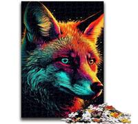 Puzzle da 1000 pezzi per adulti e adolescenti Neon Fox Aiuta il cervello a esercitare Giocattoli avvincenti per coltivare la pazienza Adatto alle coppie 26x38cm