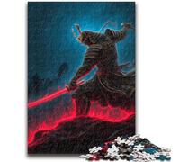 Puzzle da 1000 pezzi per adulti e adolescenti, Ninja giapponese al neon, per età pari o superiore a 14 anni, giochi per famiglie, regali di Natale per donne, 26x38cm