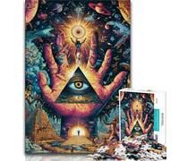 Puzzle da 1000 pezzi per adulti e adolescenti, Occhio psichedelico, aiuta il cervello a esercitare i giocattoli avvincenti per coltivare la pazienza, decorazione perfetta (38x26cm)