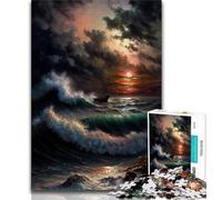 Puzzle da 1000 pezzi per adulti e adolescenti, Oceano in tempesta, puzzle da 1000 pezzi, per gioco educativo, giocattolo da regalare a tutta la famiglia (dimensioni 75x50cm)