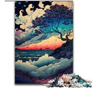 Puzzle da 1000 pezzi per adulti e adolescenti "Onde del tramonto", per bambini dai 14 anni in su, ideale come regalo per tutta la famiglia e gli amici (dimensioni 50x75cm)