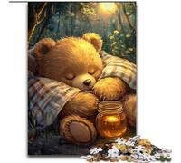 Puzzle da 1000 pezzi per adulti e adolescenti, orsacchiotto addormentato, giocattoli, giochi educativi, antistress, interazione genitore-figlio (dimensioni 50x75cm)