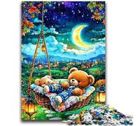 Puzzle da 1000 pezzi per adulti e adolescenti Orsetto addormentato Gioco stimolante e gioco in famiglia Un'opera d'arte per bambini dai 14 anni in su 26x38cm