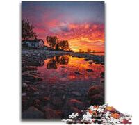 Puzzle da 1000 pezzi per adulti e adolescenti, paesaggio al tramonto, puzzle da 1000 pezzi, giochi divertenti, ogni pezzo è unico, gioco divertente e stimolante per tutta la famiglia (75x50cm)