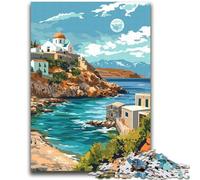 Puzzle da 1000 pezzi per adulti e adolescenti,paesaggio costiero di Creta,giocattoli educativi per imparare,attività divertenti da fare a casa,regalo di compleanno,regali di viaggio (38x52cm)