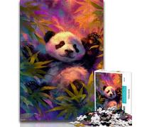Puzzle da 1000 pezzi per adulti e adolescenti Panda nella foresta di bambù, aiuta il cervello a esercitare i giocattoli avvincenti per coltivare la pazienza, regalo per compleanni 38x26cm