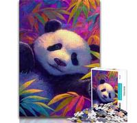 Puzzle da 1000 pezzi per adulti e adolescenti Panda nella foresta di bambù, aiuta il cervello a esercitare giocattoli avvincenti per coltivare la pazienza Decorazione perfetta 50x75cm