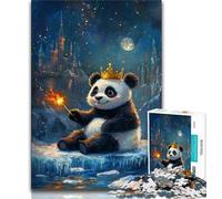 Puzzle da 1000 pezzi per adulti e adolescenti, panda nella neve, gioco per famiglie, antistress, sfida difficile, migliora l'amore tra coppie, 50x75cm