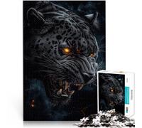 Puzzle da 1000 pezzi per adulti e adolescenti Pantera nera dagli occhi infuocati Fatto di legno，Adatto a partire dai 14 anni Home Giochi Educativi Giocattoli Fai da Te Donazione di opere d'arte。