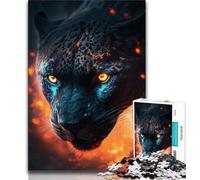 Puzzle da 1000 pezzi per adulti e adolescenti Pantera nera in fiamme Puzzle da 1000 pezzi per gioco educativo Sfida Giocattolo Offerta come regalo per tutta la famiglia 38x26cm