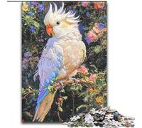 Puzzle da 1000 pezzi per adulti e adolescenti, Pappagallo bianco nella giungla, attività divertente per la casa, giocattoli per i giorni di pioggia, regali di compleanno 26x38cm