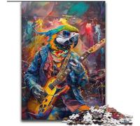 Puzzle da 1000 pezzi per adulti e adolescenti Pappagallo che suona la chitarra, giocattoli e giochi educativi per adulti e adolescenti dimensioni 26x38cm