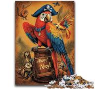 Puzzle da 1000 pezzi per adulti e adolescenti, pappagallo, pirata, aiuta il cervello a esercitare i giocattoli avvincenti per coltivare la pazienza e l'interazione genitore-figlio, 26x38cm