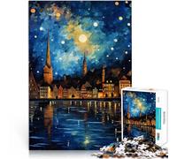 Puzzle da 1000 pezzi per adulti e adolescenti Passeggiata tranquilla a Zurigo Fatto di cartone Adatto a partire dai 14 anni Allena il tuo cervello e le tue mani Regali di gioco di Natale