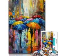 Puzzle da 1000 pezzi per adulti e adolescenti Persone sotto la pioggia, gioco per famiglie antistress, sfida difficile, adatto alle coppie (75x50cm)
