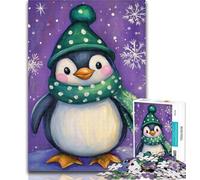 Puzzle da 1000 pezzi per adulti e adolescenti, pinguini in inverno, 1000 pezzi per adulti, antistress, sfida difficile, regali di Babbo Natale segreto, 26x38cm
