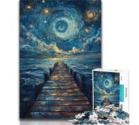 Puzzle da 1000 pezzi per adulti e adolescenti "Ponte sotto il cielo notturno", giocattoli, giochi educativi, decorazioni per la casa e regali unici antistress (38x26cm)