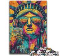 Puzzle da 1000 pezzi per adulti e adolescenti Pop Art Statua della Libertà, sfida difficile, antistress, ideale come regalo per tutta la famiglia, 26x38cm