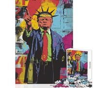Puzzle da 1000 pezzi per adulti e adolescenti Pop Art Trump come Statua della Libertà Giocattolo Decorazione da parete Regali di Babbo Natale segreto Giochi divertenti Migliorare l'amore tra coppie