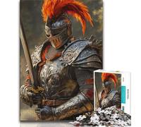 Puzzle da 1000 pezzi per adulti e adolescenti, possente cavaliere medievale, aiuta il cervello a esercitare giocattoli avvincenti per coltivare la pazienza, decorazione perfetta, 38x26cm
