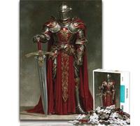 Puzzle da 1000 pezzi per adulti e adolescenti, possente cavaliere medievale, antistress, per trascorrere il tempo libero e interagire con i genitori (38x26cm)