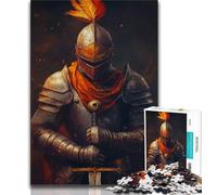 Puzzle da 1000 pezzi per adulti e adolescenti, possente cavaliere medievale, antistress, per trascorrere il tempo libero e interagire con i genitori (38x26cm)