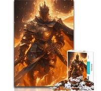 Puzzle da 1000 pezzi per adulti e adolescenti, possente cavaliere medievale, antistress, per trascorrere il tempo libero e interagire con i genitori (75x50cm)