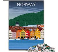Puzzle da 1000 pezzi per adulti e adolescenti, poster della Norvegia di notte, per gioco educativo, giocattolo, migliora la memoria per età 14 anni, 26x38cm