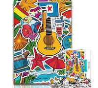 Puzzle da 1000 pezzi per adulti e adolescenti, poster di viaggi nel mondo, antistress, per ammazzare il tempo, lista dei desideri con Babbo Natale (38x26cm)