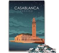 Puzzle da 1000 pezzi per adulti e adolescenti, poster di viaggio Casablanca, design vivace e unico, esperienza di gioco rilassante e stimolante (dimensioni 38x52cm)