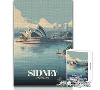 Puzzle da 1000 pezzi per adulti e adolescenti, poster di viaggio dell'Opera di Sydney, giochi educativi, analisi e logica, opera d'arte, regalo, dimensioni 38x26cm