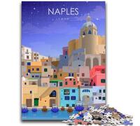 Puzzle da 1000 pezzi per adulti e adolescenti, poster di viaggio di Napoli e Italia, 1000 pezzi per adulti, gioco stimolante, ideale come regalo per tutta la famiglia (50x75cm)