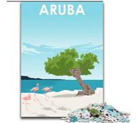 Puzzle da 1000 pezzi per adulti e adolescenti, poster di viaggio sull'isola di Aruba, giocattoli, giochi educativi, antistress, migliora l'amore tra coppie, 26x38cm