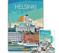 Puzzle da 1000 pezzi per adulti e adolescenti, poster vintage di Helsinki, per gioco educativo, giocattolo, regalo di compleanno, regali, arte murale (75x50cm)
