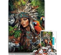 Puzzle da 1000 pezzi per adulti e adolescenti, principessa indiana, 1000 pezzi per adolescenti, gioco educativo per famiglie, adatto per la decorazione della scrivania (dimensioni 75x50cm)