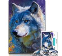 Puzzle da 1000 pezzi per adulti e adolescenti, puzzle artistici con animali e lupi, giochi educativi, decorazioni per la casa, adatti per la decorazione del desktop (dimensioni 75x50cm)