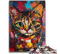 Puzzle da 1000 pezzi per adulti e adolescenti, puzzle artistici con gatti dipinti a olio, puzzle per adulti, antistress, sfida difficile, decorazioni per la casa e regali unici (50x75cm)