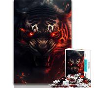 Puzzle da 1000 pezzi per adulti e adolescenti,puzzle artistici raffiguranti la testa di una tigre selvaggia e arrabbiata,per adulti,regali di compleanno unici per bambini dai 14 anni in su (38x26cm)
