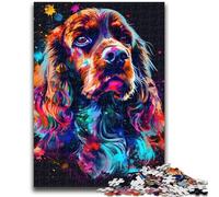 Puzzle da 1000 pezzi per adulti e adolescenti, puzzle Cocker Spaniel inglese per adolescenti, apprendimento educativo per è ideale come regalo per tutta la famiglia (26x38cm)