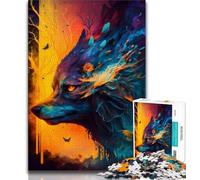 Puzzle da 1000 pezzi per adulti e adolescenti puzzle colorati a forma di lupo da incubo per adolescenti educativi e di apprendimento ideali come regalo per tutta la famiglia 38x26cm