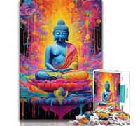 Puzzle da 1000 pezzi per adulti e adolescenti puzzle colorati con graffiti di Buddha per adolescenti regalo di compleanno regali arte murale per età 14 anni in su 38x26cm