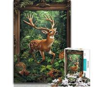 Puzzle da 1000 pezzi per adulti e adolescenti puzzle con cervi nella giungla giochi educativi decorazione per la casa adatto per la decorazione del desktop 75x50cm