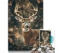Puzzle da 1000 pezzi per adulti e adolescenti puzzle con cervi nella giungla giochi educativi decorazioni per la casa decorazioni e regali unici 26x38cm