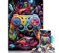 Puzzle da 1000 pezzi per adulti e adolescenti puzzle con controller di gioco per adolescenti con poster abbinato e foglio di quiz per età 14+ 38x26cm