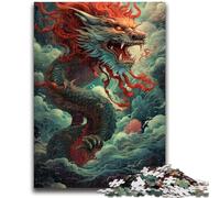 Puzzle da 1000 pezzi per adulti e adolescenti, puzzle con draghi cinesi per adolescenti, antistress, per ammazzare il tempo durante le vacanze, per migliorare l'amore tra coppie, 38x26cm