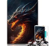 Puzzle da 1000 pezzi per adulti e adolescenti puzzle con drago di fuoco antico per adolescenti regalo di compleanno regali arte murale per età dai 14 anni in su 75x50cm