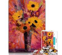 Puzzle da 1000 pezzi per adulti e adolescenti puzzle con fiori in un vaso antistress sfida difficile regali di Babbo Natale segreto 38x26cm