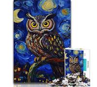 Puzzle da 1000 pezzi per adulti e adolescenti puzzle con gufo nel cielo notturno ideali come regali per tutta la famiglia adatti per 14 persone 75x50cm